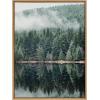 imageKate and Laurel Sylvie Misty Forest Framed Canvas Wall Art by Emiko and Mark Franzen of F2Images 18x40 Natural Smoky Forest Mountain Photograph Art for WallNatural