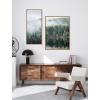 imageKate and Laurel Sylvie Misty Forest Framed Canvas Wall Art by Emiko and Mark Franzen of F2Images 18x40 Natural Smoky Forest Mountain Photograph Art for WallNatural
