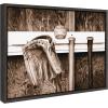 imageDesignOvation Sylvie Bat Glove and Ball in The Dugout Framed Canvas by Shawn St Peter 18x24 Dark Grey Transitional Sports Wall Decor for Office Bedroom Or Living Room