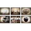 imageDesignOvation Sylvie Bat Glove and Ball in The Dugout Framed Canvas by Shawn St Peter 18x24 Dark Grey Transitional Sports Wall Decor for Office Bedroom Or Living Room