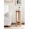 imageKate and Laurel Foxford Modern Tiered Round Drink Table 12 x 12 x 30 Light Natural Transitional TwoTier Circle Plant Stand for Use as Living Room Pedestal Table or Small Bedroom Nightstand