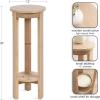 imageKate and Laurel Foxford Modern Tiered Round Drink Table 12 x 12 x 30 Light Natural Transitional TwoTier Circle Plant Stand for Use as Living Room Pedestal Table or Small Bedroom Nightstand
