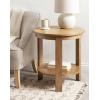 imageKate and Laurel Foxford Modern Tiered Round Drink Table 12 x 12 x 30 Walnut Brown Transitional TwoTier Circle Plant Stand for Use as Living Room Pedestal Table or Small Bedroom NightstandNatural
