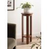 imageKate and Laurel Foxford Modern Tiered Round Drink Table 12 x 12 x 30 Walnut Brown Transitional TwoTier Circle Plant Stand for Use as Living Room Pedestal Table or Small Bedroom NightstandWalnut Brown