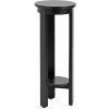 imageKate and Laurel Foxford Modern Tiered Round Drink Table 12 x 12 x 30 Walnut Brown Transitional TwoTier Circle Plant Stand for Use as Living Room Pedestal Table or Small Bedroom NightstandBlack