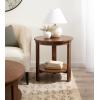 imageKate and Laurel Foxford Modern Tiered Round Drink Table 12 x 12 x 30 Walnut Brown Transitional TwoTier Circle Plant Stand for Use as Living Room Pedestal Table or Small Bedroom NightstandWalnut Brown
