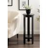 imageKate and Laurel Foxford Modern Tiered Round Drink Table 12 x 12 x 30 Walnut Brown Transitional TwoTier Circle Plant Stand for Use as Living Room Pedestal Table or Small Bedroom NightstandBlack