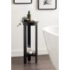 imageKate and Laurel Foxford Modern Tiered Round Drink Table 12 x 12 x 30 Walnut Brown Transitional TwoTier Circle Plant Stand for Use as Living Room Pedestal Table or Small Bedroom NightstandBlack