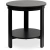 imageKate and Laurel Foxford Modern Tiered Round Drink Table 12 x 12 x 30 Walnut Brown Transitional TwoTier Circle Plant Stand for Use as Living Room Pedestal Table or Small Bedroom NightstandBlack