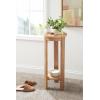 imageKate and Laurel Foxford Modern Tiered Round Drink Table 12 x 12 x 30 Walnut Brown Transitional TwoTier Circle Plant Stand for Use as Living Room Pedestal Table or Small Bedroom NightstandNatural