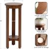 imageKate and Laurel Foxford Modern Tiered Round Drink Table 12 x 12 x 30 Walnut Brown Transitional TwoTier Circle Plant Stand for Use as Living Room Pedestal Table or Small Bedroom NightstandWalnut Brown