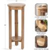 imageKate and Laurel Foxford Modern Tiered Round Drink Table 12 x 12 x 30 Walnut Brown Transitional TwoTier Circle Plant Stand for Use as Living Room Pedestal Table or Small Bedroom NightstandNatural