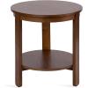 imageKate and Laurel Foxford Modern Tiered Round Drink Table 12 x 12 x 30 Walnut Brown Transitional TwoTier Circle Plant Stand for Use as Living Room Pedestal Table or Small Bedroom NightstandWalnut Brown