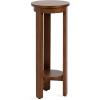 imageKate and Laurel Foxford Modern Tiered Round Drink Table 12 x 12 x 30 Walnut Brown Transitional TwoTier Circle Plant Stand for Use as Living Room Pedestal Table or Small Bedroom NightstandWalnut Brown