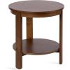 imageKate and Laurel Foxford Modern Tiered Round Drink Table 12 x 12 x 30 Walnut Brown Transitional TwoTier Circle Plant Stand for Use as Living Room Pedestal Table or Small Bedroom NightstandWalnut Brown