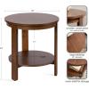 imageKate and Laurel Foxford Modern Tiered Round Drink Table 12 x 12 x 30 Walnut Brown Transitional TwoTier Circle Plant Stand for Use as Living Room Pedestal Table or Small Bedroom NightstandWalnut Brown