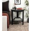 imageKate and Laurel Foxford Modern Tiered Round Drink Table 12 x 12 x 30 Walnut Brown Transitional TwoTier Circle Plant Stand for Use as Living Room Pedestal Table or Small Bedroom NightstandBlack