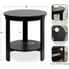 imageKate and Laurel Foxford Modern Tiered Round Drink Table 12 x 12 x 30 Walnut Brown Transitional TwoTier Circle Plant Stand for Use as Living Room Pedestal Table or Small Bedroom NightstandBlack