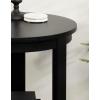 imageKate and Laurel Foxford Modern Tiered Round Drink Table 12 x 12 x 30 Walnut Brown Transitional TwoTier Circle Plant Stand for Use as Living Room Pedestal Table or Small Bedroom NightstandBlack