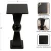 imageKate and Laurel Gaeta Modern Square Pedestal Drink Table 10 x 10 x 22 Black Transitional Mango Wood Mini Table for Use as Small Bedroom Nightstand or Indoor Plant Stand