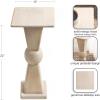 imageKate and Laurel Gaeta Modern Square Pedestal Drink Table 10 x 10 x 22 Bleached Wood Coastal Mango Wood Mini Table for Use as Small Bedroom Nightstand or Indoor Plant Stand