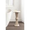 imageKate and Laurel Gaeta Modern Square Pedestal Drink Table 10 x 10 x 22 Bleached Wood Coastal Mango Wood Mini Table for Use as Small Bedroom Nightstand or Indoor Plant Stand