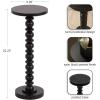 imageKate and Laurel Konya Modern Wooden Round Drink Table 10 x 10 x 23 Antique Gold TotemInspired Accent Pedestal Table with Turned Base for Use as Indoor Plant Stand or Mini Nightstand OptionBlack