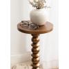 imageKate and Laurel Konya Modern Wooden Round Drink Table 10 x 10 x 23 Antique Gold TotemInspired Accent Pedestal Table with Turned Base for Use as Indoor Plant Stand or Mini Nightstand OptionGold