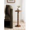 imageKate and Laurel Konya Modern Wooden Round Drink Table 10 x 10 x 23 Antique Gold TotemInspired Accent Pedestal Table with Turned Base for Use as Indoor Plant Stand or Mini Nightstand OptionGold