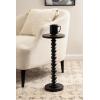 imageKate and Laurel Konya Modern Wooden Round Drink Table 10 x 10 x 23 Antique Gold TotemInspired Accent Pedestal Table with Turned Base for Use as Indoor Plant Stand or Mini Nightstand OptionBlack