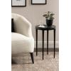 imageKate and Laurel Rava Modern Metal Round Drink Table 10 x 10 x 21 Antique Nickel Cast Aluminum Accent Table for Use as Indoor Plant Stand or Living Room Decor PieceBlack