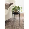imageKate and Laurel Rava Modern Metal Round Drink Table 10 x 10 x 21 Antique Nickel Cast Aluminum Accent Table for Use as Indoor Plant Stand or Living Room Decor PieceBlack