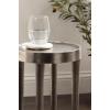 imageKate and Laurel Rava Modern Metal Round Drink Table 10 x 10 x 21 Antique Nickel Cast Aluminum Accent Table for Use as Indoor Plant Stand or Living Room Decor PieceSilver
