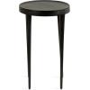 imageKate and Laurel Rava Modern Metal Round Drink Table 10 x 10 x 21 Antique Nickel Cast Aluminum Accent Table for Use as Indoor Plant Stand or Living Room Decor PieceBlack