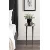 imageKate and Laurel Rava Modern Metal Round Drink Table 10 x 10 x 21 Antique Nickel Cast Aluminum Accent Table for Use as Indoor Plant Stand or Living Room Decor PieceSilver