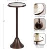 imageKate and Laurel Sanzo Modern Metal Pedestal Drink Table 9 x 9 x 23 Black Decorative Martini Table with Hammered Tabletop for Use as Indoor Plant Stand or Living Room Mini TableBronze
