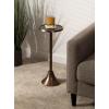 imageKate and Laurel Sanzo Modern Metal Pedestal Drink Table 9 x 9 x 23 Black Decorative Martini Table with Hammered Tabletop for Use as Indoor Plant Stand or Living Room Mini TableBronze