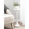 imageKate and Laurel Sanzo Modern Metal Pedestal Drink Table 9 x 9 x 23 Black Decorative Martini Table with Hammered Tabletop for Use as Indoor Plant Stand or Living Room Mini TableWhite
