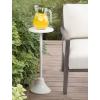 imageKate and Laurel Sanzo Modern Metal Pedestal Drink Table 9 x 9 x 23 Black Decorative Martini Table with Hammered Tabletop for Use as Indoor Plant Stand or Living Room Mini TableWhite