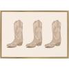imageKate and Laurel Sylvie Cowboy Boots Landscape Framed Canvas Wall Art by Honey Island Studio 23x33 Bright Gold Cute Western Art for Wall