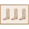 imageKate and Laurel Sylvie Cowboy Boots Landscape Framed Canvas Wall Art by Honey Island Studio 23x33 Natural Cute Western Art for Wall