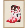 imageKate and Laurel Sylvie Cowgirl Boots Framed Canvas Wall Art by Tnia Garca 18x24 Natural Cute Western Art for Wall