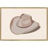 imageKate and Laurel Sylvie Cowgirl Hat Landscape Framed Canvas Wall Art by Honey Island Studio 23x33 Bright Gold Cute Cowboy Hat Art for Wall
