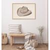 imageKate and Laurel Sylvie Cowgirl Hat Landscape Framed Canvas Wall Art by Honey Island Studio 23x33 Natural Cute Cowboy Hat Art for Wall
