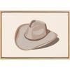 imageKate and Laurel Sylvie Cowgirl Hat Landscape Framed Canvas Wall Art by Honey Island Studio 23x33 Natural Cute Cowboy Hat Art for Wall