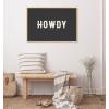 imageKate and Laurel Sylvie Howdy Landscape Black Framed Canvas Wall Art by Honey Island Studio 23x33 Natural Cute Western Cowboy Art for Wall