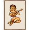 imageKate and Laurel Sylvie Smokey Eyes Cowgirl Framed Canvas Wall Art by The Whiskey Ginger 18x24 Gold Cute Western Art for Wall