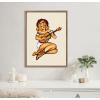 imageKate and Laurel Sylvie Smokey Eyes Cowgirl Framed Canvas Wall Art by The Whiskey Ginger 18x24 Gold Cute Western Art for Wall