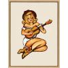 imageKate and Laurel Sylvie Smokey Eyes Cowgirl Framed Canvas Wall Art by The Whiskey Ginger 18x24 Natural Cute Western Art for Wall