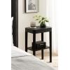 imageKate and Laurel Talcott Modern Square Wood Drink Table 12 x 12 x 28 Black Transitional Decorative TwoTier Pedestal Table for Use as Plant Stand Indoors or Living Room Decor AccentBlack